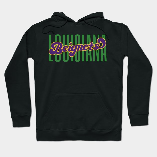 Louisiana Beignets Mardi Gras Hoodie by HappyPeeps